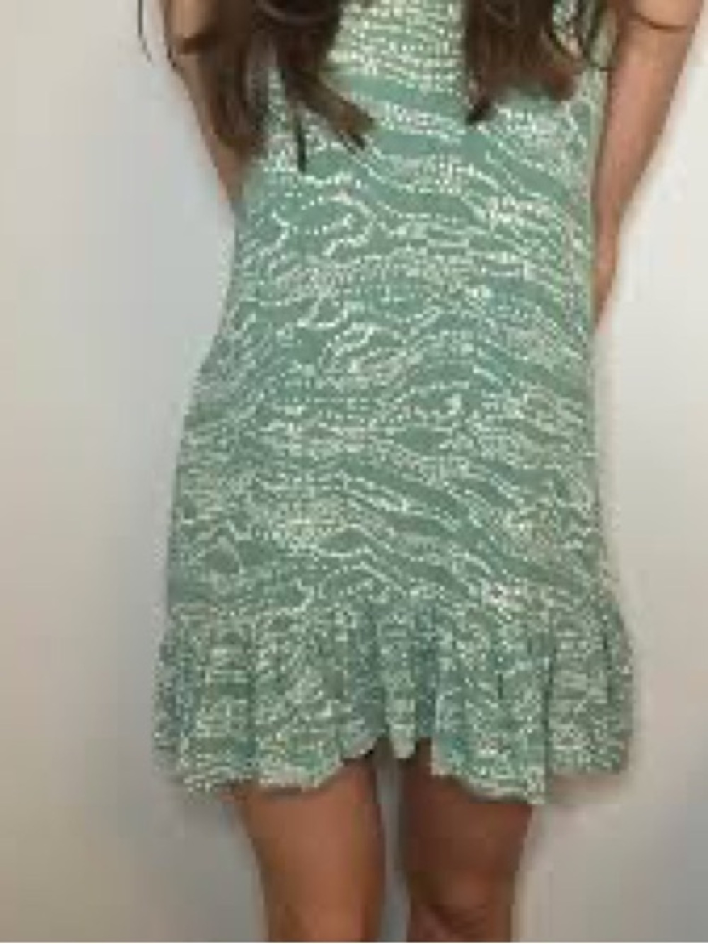 Urban Outfitters Mint Green Ruffle-Hem Mini Dress